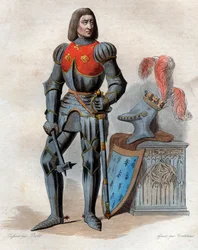 III. Arthur Bretagne hercegének (1393-1458), Parthenay lordjának, Richmond grófjának (grófjának), Bretagne hercegének, Montfort grófjának és francia rendőrtisztnek portréja.