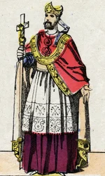 Bonifác (v.675-754), mainzi érsek portréja, aki evangelizálta Németországot és újjászervezte a Franc Clerge-t.