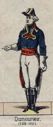 Charles Francois Dumouriez, az északi hadsereg fővezérének portréja 1792-ben (1739-1823)”.Epinal képe a 19. század végéről.