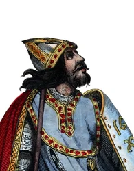 Martell Károly (688-741), frank katonai és politikai vezető portréja.