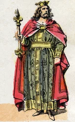 I. Childebert (497 - 558. v.), a frankok királyának portréja.