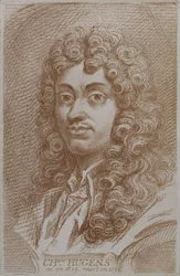 Christian Huygen (1629-95) portréja Alexandre Saverien Histoire des Mathematiciens című művéből, 18. század közepe