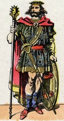 Clotaire portréja (Clothaire) I, a frankok királya 511-től 561-ig).