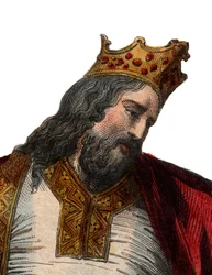 I. Clovis (466-511), a frankok királyának portréja.