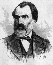 Eugene Pelletan (1813-1884) angol politikus portréja. Metszet a június 5-i „” The Illustrated World”” 634. sz