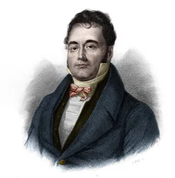 Francois Mauguin (1785-1854) francia politikus portréja. Louis de Cormenin Timon „” LIBRE DES SPEAKERS” című részében. 1842. Magángyűjtemény.
