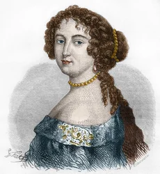 Francoise Athenais (Francoise-Athenais) portréja, Rochechouart Mortemart, de Montespan márkiné (vagy Madame de Montespan) (1640-1707). Metszet 1879-ből.