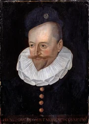 Henri I. Montmorency herceg portréja, Connetable, Franciaország (1534-1614) A 16. századi francia iskola festménye. Homályos. 0,31 x 0,22 m. Versailles, Versailles-i kastélyok és Trianon