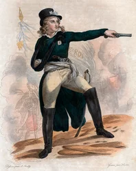 Henri du Vergier (Verger), La Rochejaquelein gróf (1772-1794), a királyi vendeai felkelés (Háború a Vendee-ben) tábornokának portréja a francia forradalom idején.