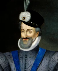 IV. Henrik (1553-1610) francia király portréja. Részlet. Névtelen francia festészet a 17. századból. Olajfestmény. Mérete: 0,95x1,13 m. Kötelező említés: Sully sur Loire, Chateau de Sully