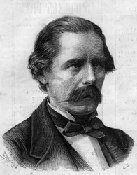 Henry Thompson (1820-1904) angol orvos, III. Napóleon sebész portréja. Metszet a „” Le Monde Illustré”” 825. számában, 1873. február 1.