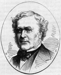 Joseph Louis Duc (1802-1879) francia építész portréja. Metszet a „” Le Monde Illustré”” 890. számában, 1874. május 2..