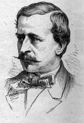 Louis de Lomenie (1815-1878) francia esszéista és akadémikus portréja. Metszet a „” Le Monde Illustré”” 883. számában, 1874. március 14.