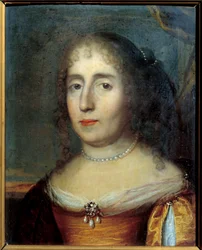 Madame de Scudery (vagy Madeleine de Scuderi (1607 - 1701), francia betűs nő portréja). A francia iskola névtelen festménye