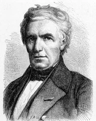 Marc Séguin (1786 - 1844) portréja, francia mérnök, aki megalkotta a függőhidak elvét, egyben a csőkazán feltalálója is – az „Album de la Science; jeles tudósok; Nagy felfedezések””” 1896.