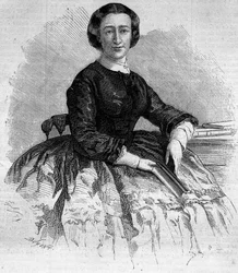 Maria Francisca de Sales (1825-1860), Alba hercegnőjének és Eugenie de Montijo francia impresszum húgának portréja. Metszet a „” Le Monde Illustré”” 180. számában, 1860. szeptember 22.