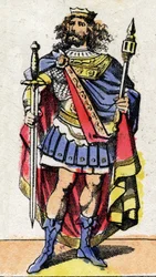 III. Merovee (vagy Merowig) (kb. 412-458), a frankok királyának portréja 448-tól 458-ig.
