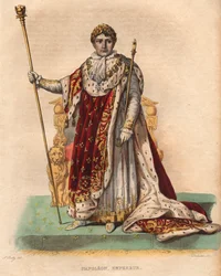 I. Napóleon (Bonaparte Napóleon) (1769-1821), a franciák császárának portréja császári ruhában.
