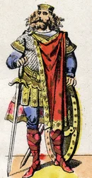 Pharamond (vagy Pharamun vagy Faramund vagy Paramund), a szalian frank király (uralom 420-428 között) portréja.