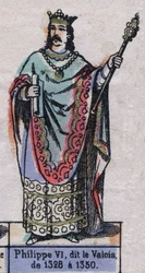 A francia VI. Philippe, Philippe de Valois (1294-1350) (a Capetians dinasztiája) portréja. 19. század végi illusztráció.