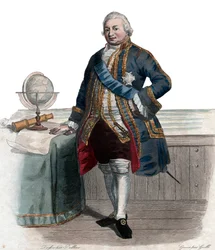 Pierre Andre de Suffren de Saint Tropez, de Suffren végrehajtó (1729-1788), francia tengernagy portréja.