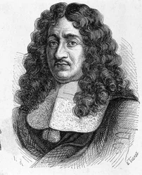 Pierre Paul de Riquet (1604 - 1680), francia mérnök portréja, aki a du midi-csatornát építette - az „Album de la Science; jeles tudósok; Nagy felfedezések””” 1896.