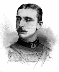 Jenő Lajos Napóleon herceg, a „birodalmi herceg”, III. Napóleon fia (1856-1879) portréja. Metszet a „” Le Monde Illustré”” 1161. számában, június 28