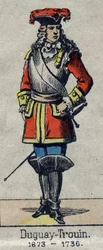 Rene Duguay Trouin (Duguay-Trouin) portréja (Rene Trouin du Gue dit) (1673-1736) francia tengerész. Epinal képe a 19. század végéről.