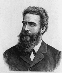 Wilhelm Conrad Rontgen (Roentgen) (1845 - 1923) portréja - a Tudományos albumban; jeles tudósok; Nagy felfedezések””” 1896.