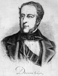 William Spencer Cavendish (1790-1858), Devonshire hercegének portréja. Metszet a „” Le Monde Illustré”” 45. számában, 1858. február 20.