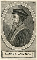John Calvin francia teológus portréja (metszet)