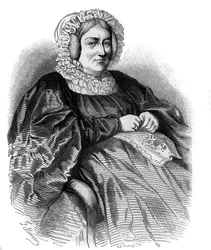 La Rochejaquelein (La Rochejaquelein) márkiné (szül. Marie Louise Victoire de Donnissan vagy Donissan) portréja (1772-1857), francia író. Metszet 1858-ból.