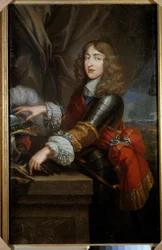 A Stuart-ház hercegének portréja, korábban II. Jakab, Nagy-Britannia és Írország királya (1633-1701) A francia iskola festménye 17. század. Homályos. 1,45 x 0,93 m.