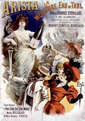 „Arista” palackozott vizet reklámozó plakát, Párizs (színes litho)