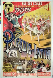 A Theatre du Paradis Latin plakátja, 1880-90 körül