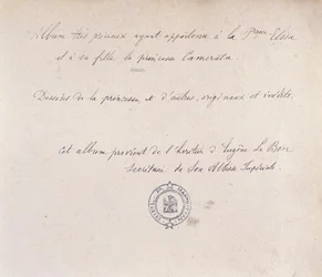 Elisa hercegnő és lánya, Camerata értékes albuma (tinta papíron)