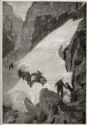 Pireneusok - a Pic du Midi felemelkedése - "" PATRIE" metszet - PIQUE FRANCIAORSZÁG LEÍRÁSA 6 KÖTETÉSBEN LUCIEN HUARD - 19. század vége