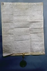 Raymond VII (1197-1249) Toulouse grófja által ratifikálta a meaux-i szerződést, 1229 körül