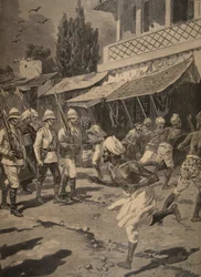Rebellion in Bombay, illusztráció a Le Petit Journal: Supplement illustre, 1898