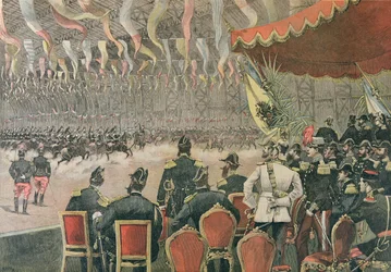 Sándor cár (1845-1894) fogadása Párizsban, illusztráció a Petit Journalból, 1893. november