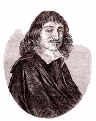 Rene Descartes, francia fizikus, matematikus, filozófus. 1865 (metszet)