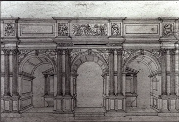 A Saint-Germain-lAuxerrois templom tetőképernyője, Pierre Lescot terve (1515-78)