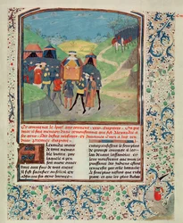 Roy 17 FI f.198 Nagy Sándor megszólítja embereit abban a reményben, hogy ráveheti őket, hogy folytassanak Indiába, Quinte Curse Ruffe des Fais du Grant Alexandre-tól, 1468 körül (vellum)