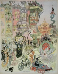 Rue Modern-Style, az "Au Temps Present" magazinból, 1890-1900 körül (színes litó)