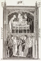 Saint Denis, Paul Lacroix „Katonai és vallási élet a középkorban” című művéből, London, 1880 körül.