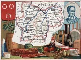 Saone et Loire (Saone-et-Loire, 71), Burgundia, Franciaország. Alphonse de Lamartine portréja (Alphonse Marie Louis de Prat de Lamartine