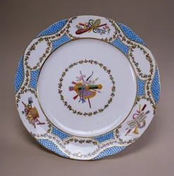 Sevres desszerttál, a Melbourne Service-től, 1770 (lágypaszta porcelán)