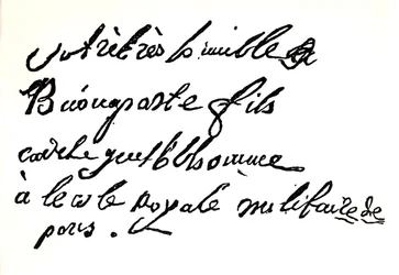 Napóleon Bonaparte (1769-1821) aláírása 1785-ből, Napóleontól Armand Dayot, Párizs, 1895 (nyomtatott)