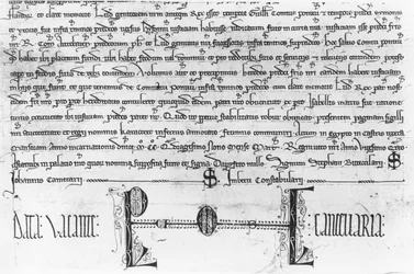 St. Louis az Artois grófok igazságszolgáltatási jogait szabályozó (tinta papíron)