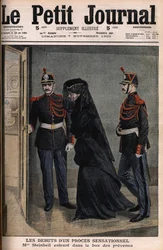 Steinheil-ügy: Marguerite Steinheil (1869-1954) belép a vádlottak dobozába – Le Petit Journal, november 7.